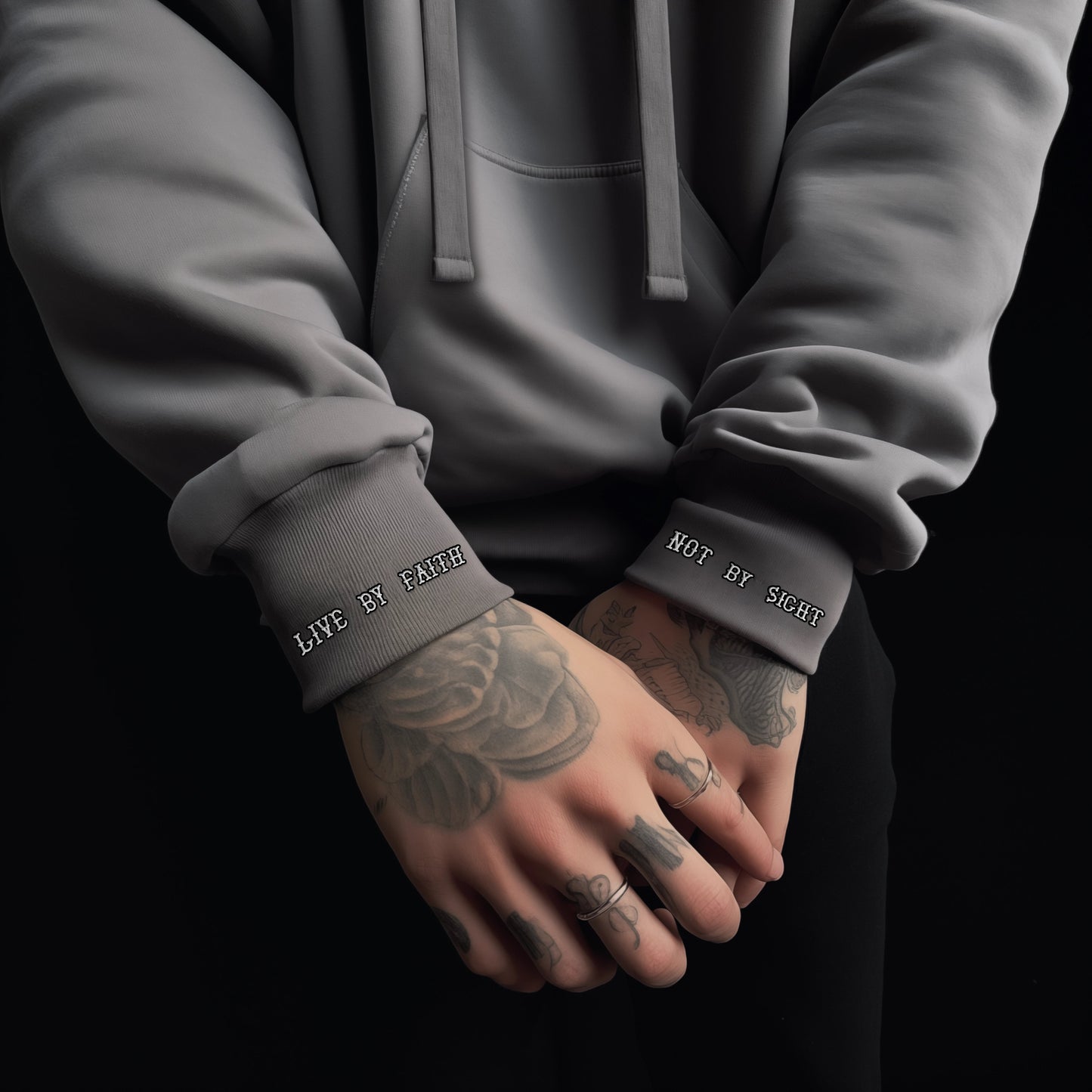 "LIVE BY FAITH" Grey Hoodie