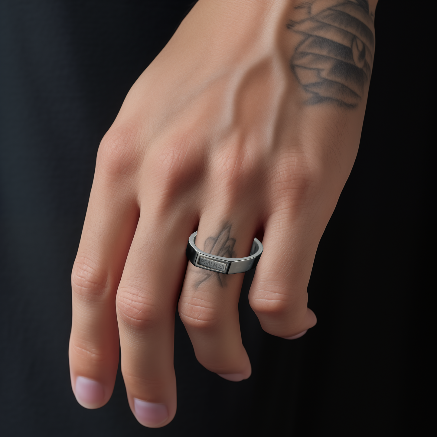 Psalm 23 Silver Ring