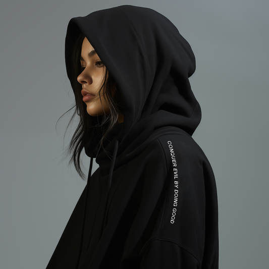 "CONQUER EVIL" Black Hoodie