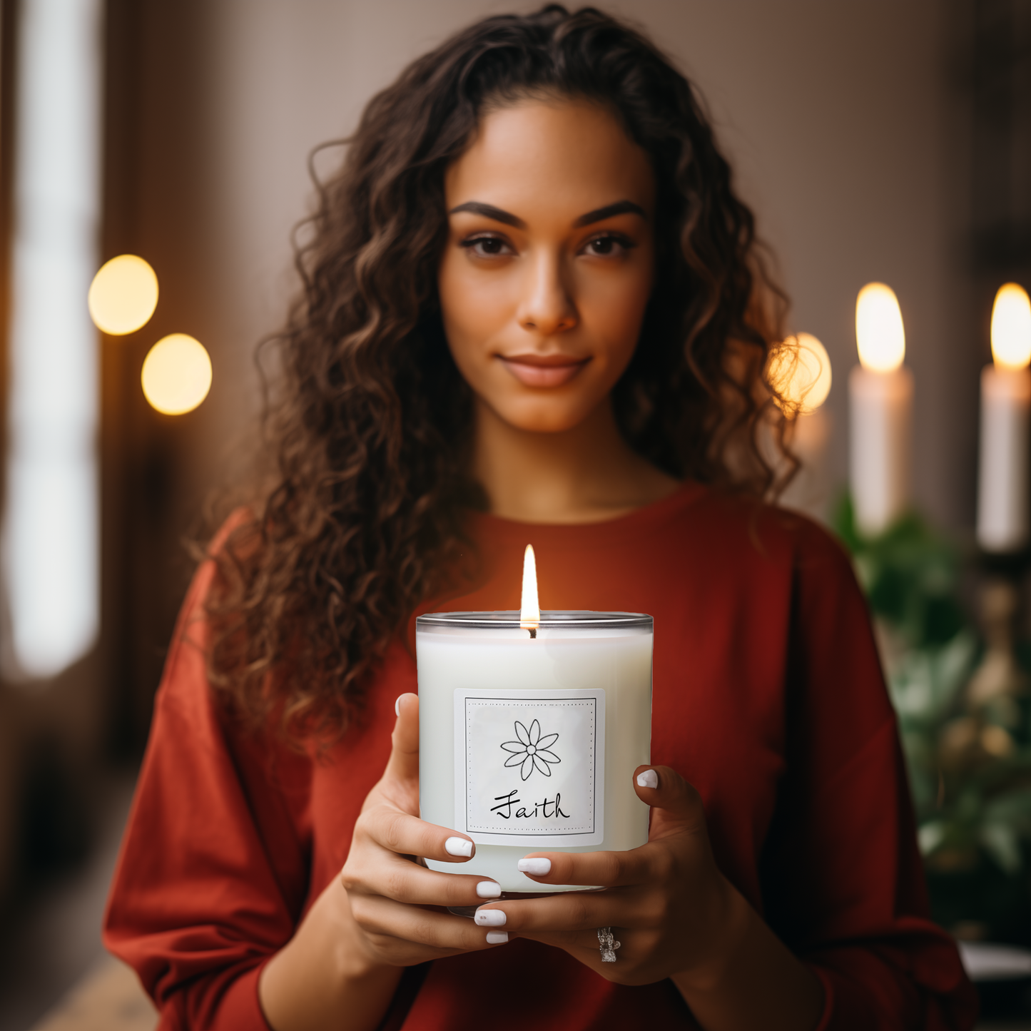 Faith Flower Candle
