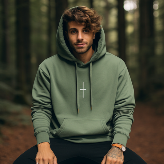Straight Cross Hoodie – Green