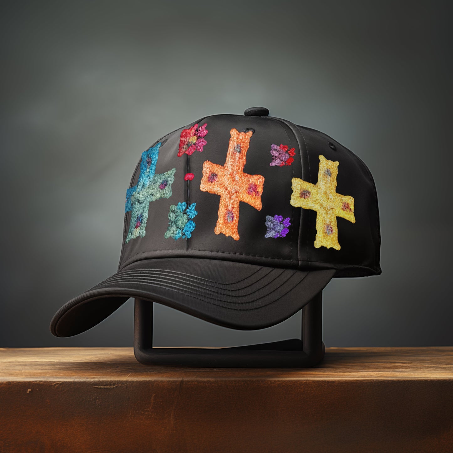 Floral Cross Hat
