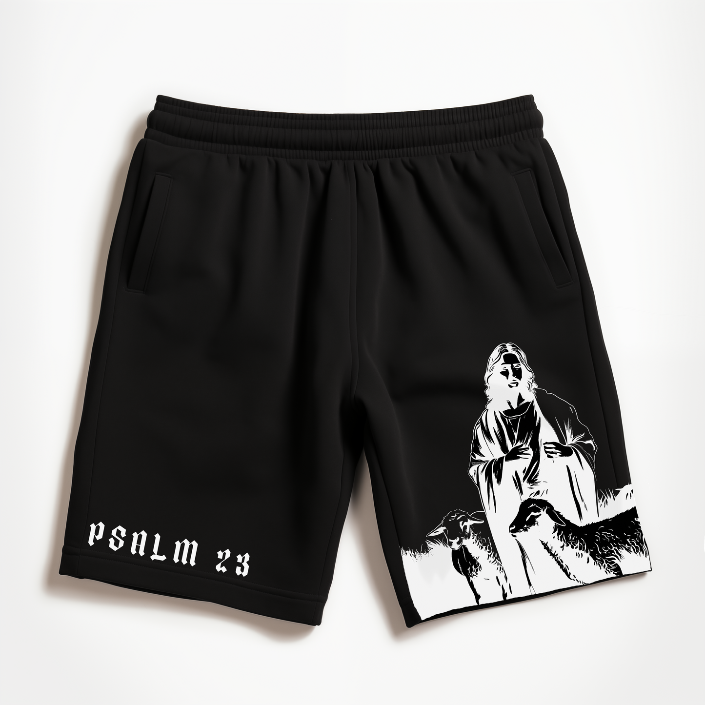 Psalm 23 Black Sweatshorts