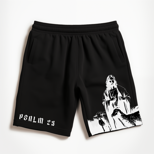 Psalm 23 Black Sweatshorts