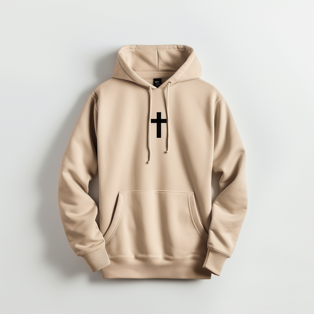 Straight Cross Hoodie – Beige