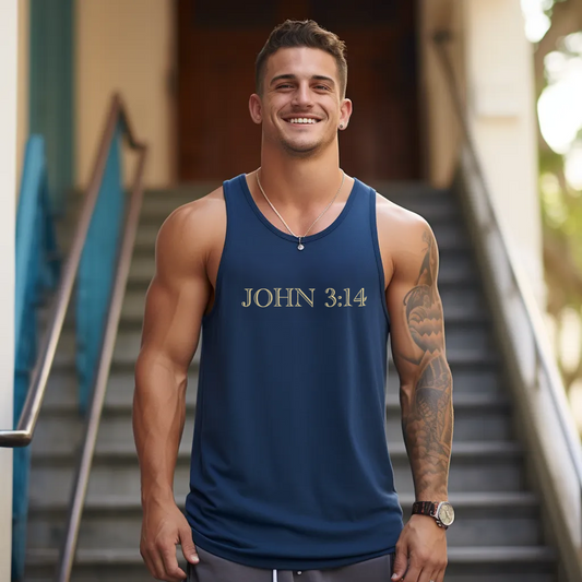 John 3:14 Tank Top – Blue